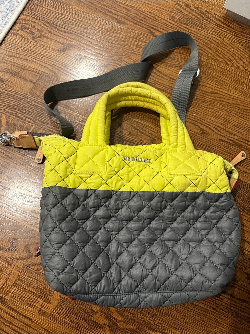 MZ Wallace Quilted Yellow and Gray Bag